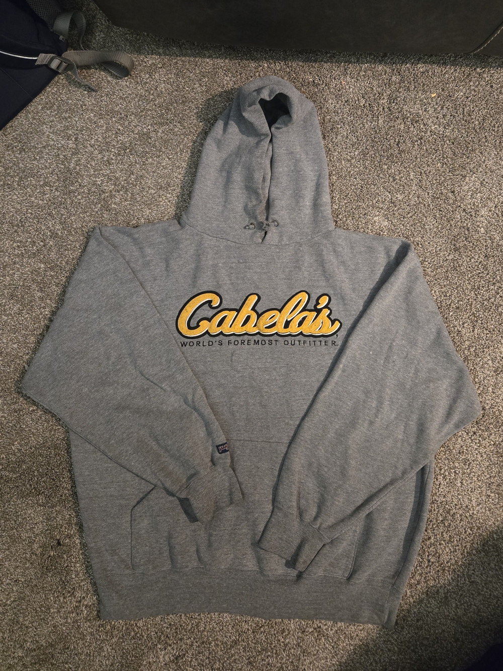 Cabela's Gray Logo Hoodie - Men's Pullover Hooded Sweatshirt